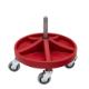 Monteringsstol/Arbetspall med säte i PU-skum, fotstöd med 5 fack, 5xØ75 hjul och höjd 350-470 mm (RÖD)